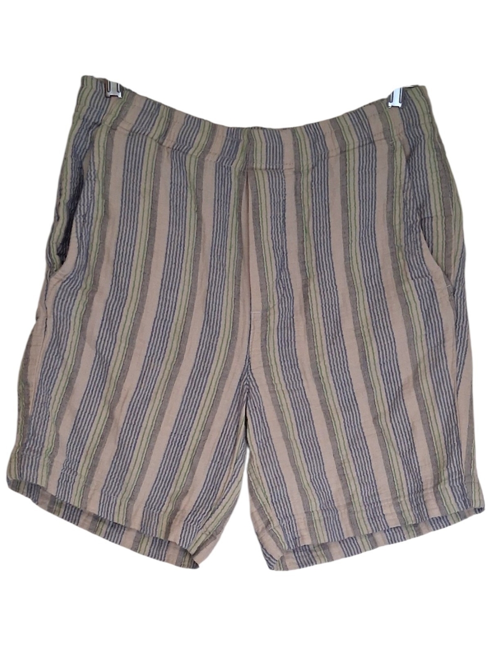 ​ZARA Striped Drawstring Waist Cotton Seersucker Shorts Size Small